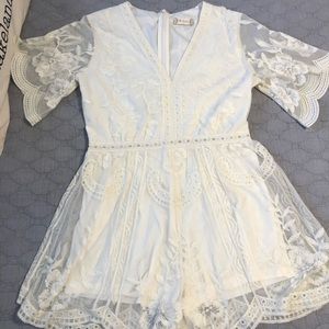 White Lace Romper